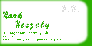 mark weszely business card